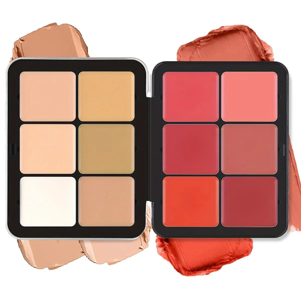 12-Color All-in-One Makeup Palette – Concealer, Blush, Highlighter &amp; Contour – Matte Cream