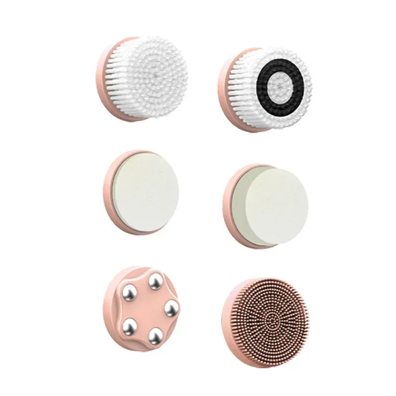 Brosse de Nettoyage Électrique Visage IPX6 – Soin Visage 6-en-1 Anti-Acné & Pores